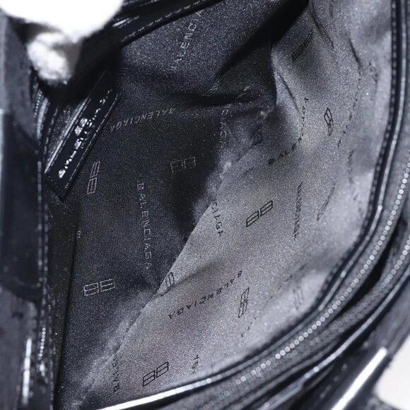 BALENCIAGA Hand Bag Canvas Black Auth SW1025 - Picture 13 of 16